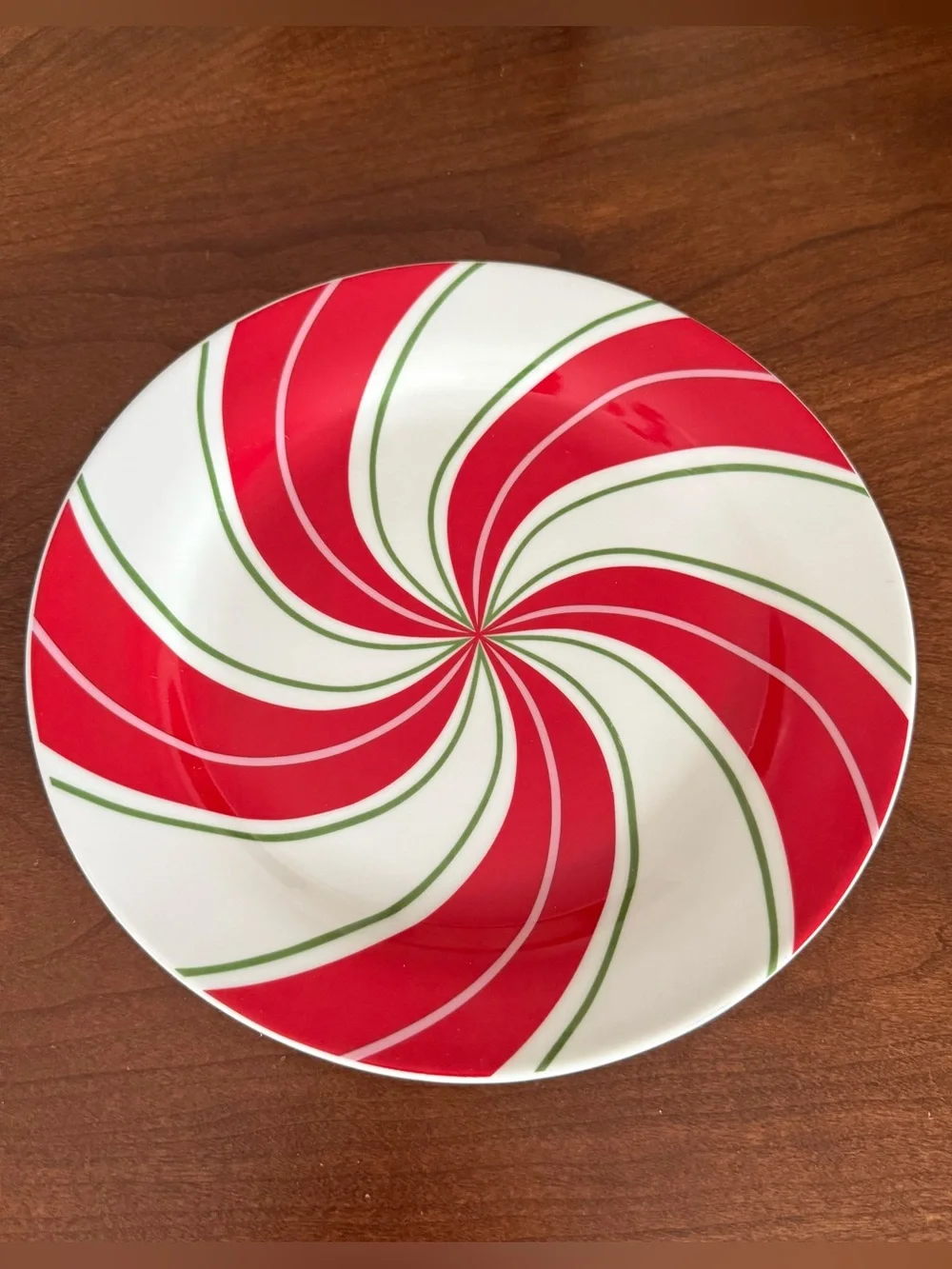 Vintage 2003 Target Home Candy Cane Swirl Christmas 9” Salad Plate